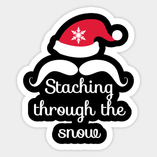 Staching Through The Snow Christmas Joke Sticker